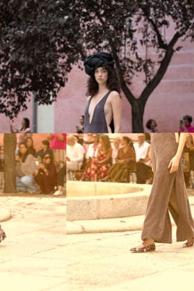 September 9, 2026, Madrid, Spain: A model parades with Maria Lafuente design during the OMODA Fashion Week Madrid at Jardines Sabatini Madrid. Madrid Spain  - ZUMAs197 20260909_aaa_s197_119 Copyright: xAtilanoxGarciax