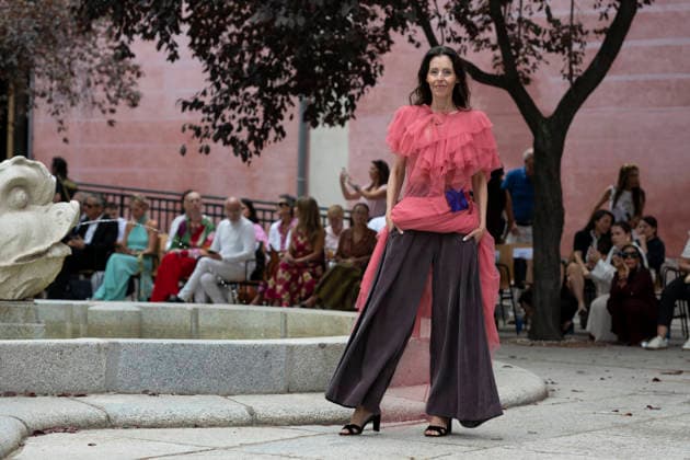 September 9, 2026, Madrid, Spain: A model parades with Maria Lafuente design during the OMODA Fashion Week Madrid at Jardines Sabatini Madrid. Madrid Spain  - ZUMAs197 20260909_aaa_s197_125 Copyright: xAtilanoxGarciax