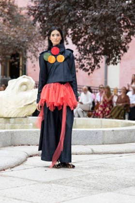 September 9, 2026, Madrid, Spain: A model parades with Maria Lafuente design during the OMODA Fashion Week Madrid at Jardines Sabatini Madrid. Madrid Spain  - ZUMAs197 20260909_aaa_s197_127 Copyright: xAtilanoxGarciax