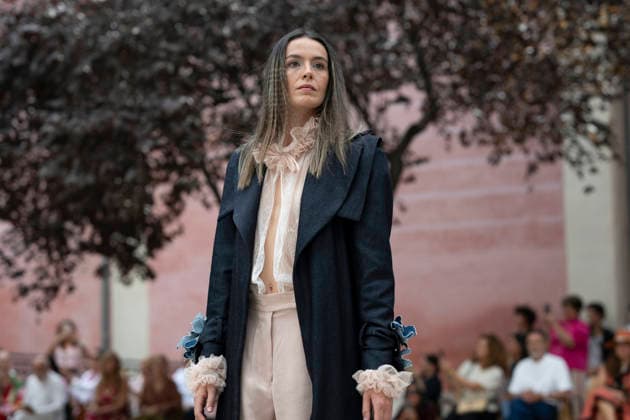 September 9, 2026, Madrid, Spain: A model parades with Maria Lafuente design during the OMODA Fashion Week Madrid at Jardines Sabatini Madrid. Madrid Spain  - ZUMAs197 20260909_aaa_s197_136 Copyright: xAtilanoxGarciax