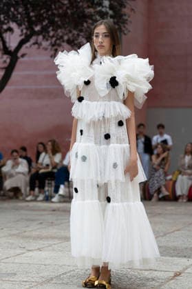 September 9, 2026, Madrid, Spain: A model parades with Maria Lafuente design during the OMODA Fashion Week Madrid at Jardines Sabatini Madrid. Madrid Spain  - ZUMAs197 20260909_aaa_s197_140 Copyright: xAtilanoxGarciax