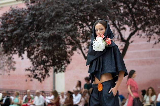 September 9, 2026, Madrid, Spain: A model parades with Maria Lafuente design during the OMODA Fashion Week Madrid at Jardines Sabatini Madrid. Madrid Spain  - ZUMAs197 20260909_aaa_s197_143 Copyright: xAtilanoxGarciax