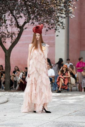 September 9, 2026, Madrid, Spain: A model parades with Maria Lafuente design during the OMODA Fashion Week Madrid at Jardines Sabatini Madrid. Madrid Spain  - ZUMAs197 20260909_aaa_s197_144 Copyright: xAtilanoxGarciax
