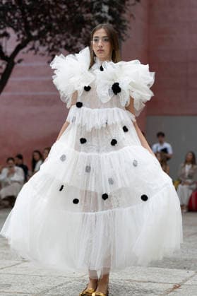 September 9, 2026, Madrid, Spain: A model parades with Maria Lafuente design during the OMODA Fashion Week Madrid at Jardines Sabatini Madrid. Madrid Spain  - ZUMAs197 20260909_aaa_s197_156 Copyright: xAtilanoxGarciax
