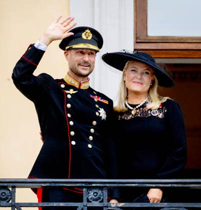 09-09-2026 Norway King Haakon and Queen Mette-Marit after the funeral of King Harald on the balcony at the Royal palace in Oslo. Â  Copyright: xPPEx