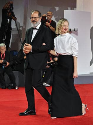 IPA88323144 - Venice, 83rd Venice International Film Festival 2026 - Night 8. Red Carpet for the film UN BON PETIT SOLDAT. Pictured: Alba Rohrwacher and Andrea Romeo  Copyright: xManuelexMangiarottix xPoolxPhotoxEventsx08x IPA88323144