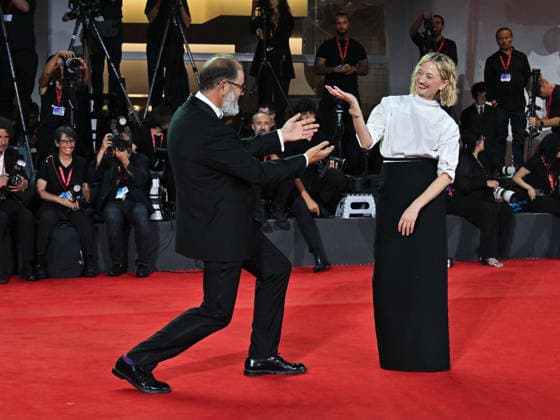 IPA88323161 - Venice, 83rd Venice International Film Festival 2026 - Night 8. Red Carpet for the film UN BON PETIT SOLDAT. Pictured: Alba Rohrwacher and Andrea Romeo  Copyright: xManuelexMangiarottix xPoolxPhotoxEventsx08x IPA88323161