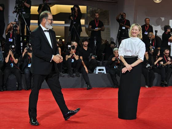 IPA88323172 - Venice, 83rd Venice International Film Festival 2026 - Night 8. Red Carpet for the film UN BON PETIT SOLDAT. Pictured: Alba Rohrwacher and Andrea Romeo  Copyright: xManuelexMangiarottix xPoolxPhotoxEventsx08x IPA88323172