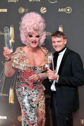 Olivia Jones and Johannes Hegemann at the 2026 German Television Awards ceremony at the Confex Center in Cologne, September 9, 2026 Foto:xR.xSchmiegeltx xFuturexImagex fernsehpreis_6007