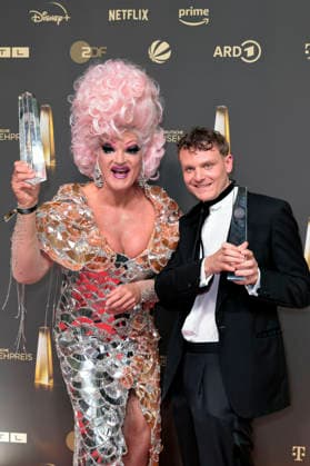 Olivia Jones and Johannes Hegemann at the 2026 German Television Awards ceremony at the Confex Center in Cologne, September 9, 2026 Foto:xR.xSchmiegeltx xFuturexImagex fernsehpreis_6008