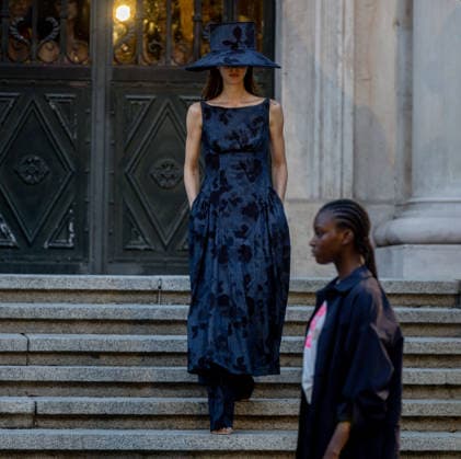 Dolores Promesas × Duyos Fashion Show in Madrid Two models during the Dolores Promesas × Duyos fashion show at the National Archaeological Museum on September 9, 2026, in Madrid, Spain. This will mark the debut of Juan Duyos’s first collection as creative director of Dolores Promesas. The collection is titled Lola and is designed specifically for special occasions, celebrations, and the red carpet, reviving the most sophisticated spirit of the brand’s former Heaven line. SEPTEMBER 9, 2026 FASHION SHOW DUYOS DOLORES PROMESAS CLOTHING LOLA COLLECTION MODEL Madrid Madrid, Spain  Copyright: xRicardoxRubiox 7761727