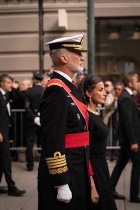 09-09-2026 Funeral of King Harald of Norway during a royal procession from the Royal Palace Chapel to the Cathedral in Oslo. Queen Letizia and King Felipe Â  Copyright: xPPEx