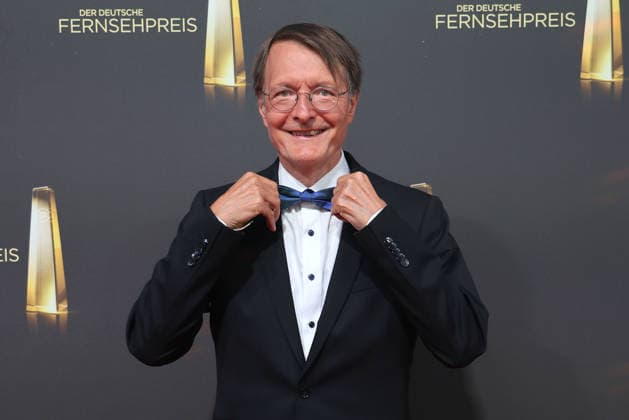 Karl Lauterbach arrives for the annual German Television Awards (Deutscher Fernsehpreis) at the Confex Center on September 9, 2026, in Cologne, Germany—the annual German Television Awards (Deutscher Fernsehpreis) in Cologne, Germany