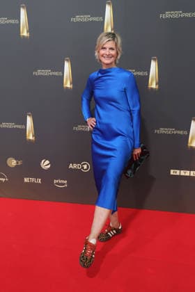 Barbara Hahlweg arrives for the annual German Television Awards (Deutscher Fernsehpreis) at the Confex Center on September 9, 2026, in Cologne, Germany—the annual German Television Awards (Deutscher Fernsehpreis) in Cologne, Germany