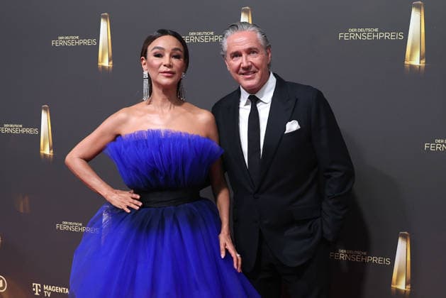 Verona Pooth and Franjo Pooth arrive for the annual German Television Awards (Deutscher Fernsehpreis) at the Confex Center on September 9, 2026, in Cologne, Germany—the annual German Television Awards (Deutscher Fernsehpreis) in Cologne, Germany