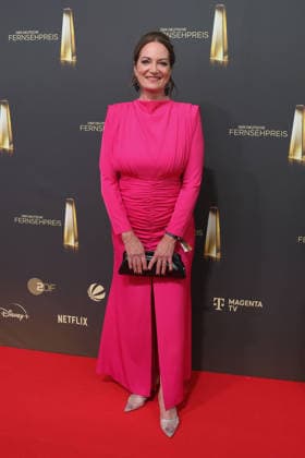Natalia Woerner arrives for the annual German Television Awards (Deutscher Fernsehpreis) at the Confex Center on September 9, 2026, in Cologne, Germany—the annual German Television Awards (Deutscher Fernsehpreis) in Cologne, Germany