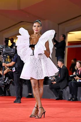 September 9, 2026, Venice, Rome, Italy: Denny Mendez on the red carpet for The Fire That Keeps You Inside, 83rd Venice Film Festival. Venice, September 9, 2026 Venice Italy  - ZUMAa289 20260909_zia_a289_426 Copyright: xMariaxLauraxAntonellix xAgfx