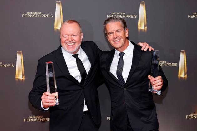 Entertainer Stefan Raab and talk show host Markus Lanz at the 2026 German Television Awards at the Confex Center at Koelnmesse in Cologne, September 9, 2026, North Rhine-Westphalia, Germany Copyright: xChristophxHardtx