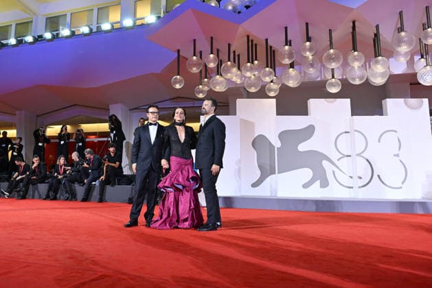 September 9, 2026, Venice, Rome, Italy: Edoardo De Angelis, Vanessa Scalera, and Lino Musella on the red carpet for The Fire That You Carry Inside, at the 83rd Venice Film Festival. Venice, September 9, 2026 Venice Italy  - ZUMAa289 20260909_zia_a289_525 Copyright: xMariaxLauraxAntonellix xAgfx