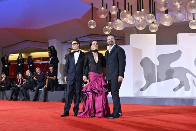 September 9, 2026, Venice, Rome, Italy: Edoardo De Angelis, Vanessa Scalera, and Lino Musella on the red carpet for The Fire That You Carry Inside, at the 83rd Venice Film Festival. Venice, September 9, 2026 Venice Italy  - ZUMAa289 20260909_zia_a289_526 Copyright: xMariaxLauraxAntonellix xAgfx