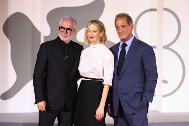 September 9, 2026, Venice Lido, Veneto, Italy: STEPHANE BRIZE, ALBA ROHRWACHER and VINCENT LINDON during the A Good Little Soldier red carpet at the 83rd Venice Film Festival at Sala Grande in Venice Lido, Italy. Venice Lido Italy  - ZUMAc179 20260909_zep_c179_151 Copyright: xMickaelxChavetx