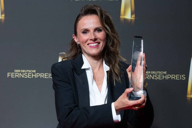 Actress Karin HANCZEWSKI receives the German Television Award for Best Actress. German Television Award Ceremony, The 2026 German Television Award, German Television Award 2026 at Confex Cologne, on September 9, 2025