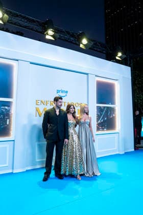 Ester Expósito, Hugo Diego García and Mercedes Ron, pose at today s premiere Enfrentados Marfil. September 09, 2026. (20260909206)
