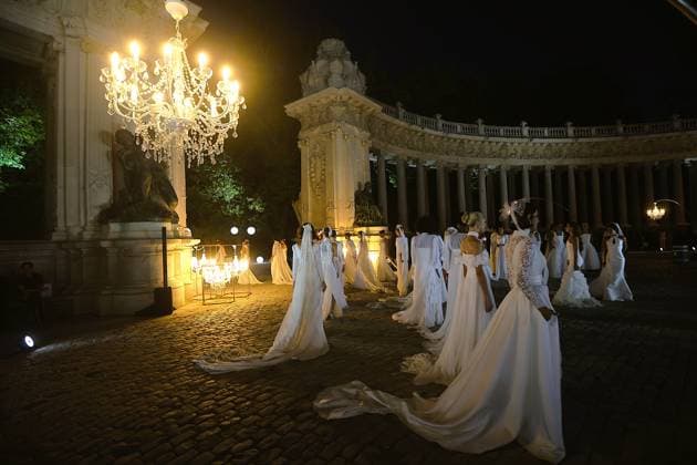September 9, 2026: September 9, 2026 (Madrid) Parade on the occasion of the World Fashion Week in Madrid by the designer Silvia Fernandez in the vicinity of the Monument of Alfonso XII in the heart of the Retiro Garden of the capital of Spain. - ZUMAc161 20260909_zap_c161_007 Copyright: xLorenzoxCarnerox
