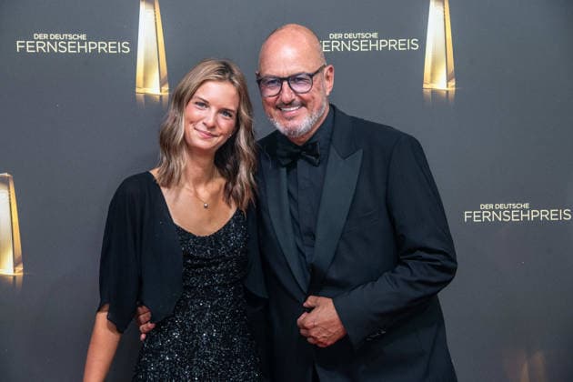 Frank ROSIN, Michelin-starred chef, with his daughter Marlene, Red Carpet, Red Carpet Show, arrival, German Television Awards ceremony, The 2026 German Television Award, 2026 German Television Award at Confex Koeln, on September 9, 2025