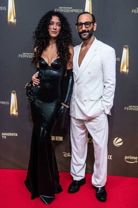 Rebecca MIR and Massimo SINATO, Red Carpet, Red Carpet Show, Arrival, German Television Awards Ceremony, The 2026 German Television Awards, 2026 German Television Awards at Confex Koeln, on September 9, 2025