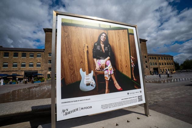 September 9, 2026, London, United Kingdom: A portrait of Amy Winehouse by photographer, Jake Chessum taken in 2004 is seen displayed as part of the ˜Amy Winehouse. Visitors view ˜Amy Winehouse: In Focus™, a free outdoor photography exhibition at Granary Square and King™s Boulevard in King™s Cross, London. The exhibition features defining and previously unseen photographs of the late singer, offering an intimate portrait of her life and career and marking 20 years since the release of her acclaimed album ˜Back to Black™. The exhibition runs from 1 September to 15 October 2026. London United Kingdom - ZUMAs197 20260909_aaa_s197_596 Copyright: xJamesxWilloughbyx