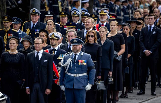 09-09-2026 Funeral of King Harald of Norway during a royal procession from the Royal Palace Chapel to the Cathedral in Oslo.King Willem-Alexander and Queen Maxima and Princess Amalia and Princess Beatrix King Filip and Queen Mathilde Prince Akishino and Princess Kiko Prince William and Princess Anne ( The Princess Royal ) King Frederik and Queen Mary Grandduke Guillaume and Grandduchess Stephanie and Grandduke Henri King Carl Gustaf and Queen Silvia Princess Victoria and Prince Daniel Prince Carl Philip and Princess Sofia Â  Copyright: xPPEx
