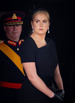 09-09-2026 Funeral of King Harald of Norway during a royal procession from the Royal Palace Chapel to the Cathedral in Oslo. Princess Amalia and Grandduke Guillaume Â  Copyright: xPPEx