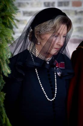 09-09-2026 Funeral of King Harald of Norway during a royal procession from the Royal Palace Chapel to the Cathedral in Oslo. Queen Sonja Â  Copyright: xPPEx