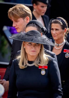 09-09-2026 Funeral of King Harald of Norway during a royal procession from the Royal Palace Chapel to the Cathedral in Oslo. Queen Mette Marit Â  Copyright: xPPEx