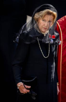 09-09-2026 Funeral of King Harald of Norway during a royal procession from the Royal Palace Chapel to the Cathedral in Oslo. Queen Sonja Â  Copyright: xPPEx