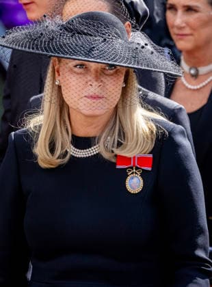 09-09-2026 Funeral of King Harald of Norway during a royal procession from the Royal Palace Chapel to the Cathedral in Oslo. Queen Mette Marit Â  Copyright: xPPEx