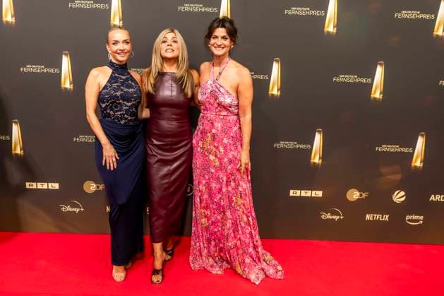 ABB TELEVISION AWARD Janin Ullmann, actress, Panagiota Petridou, host, Marlene Lufen as guests on the red carpet at the gala for the 2026 German Television Award ceremony at the Confex Center on September 9, 2026, in Cologne, North Rhine-Westphalia, Germany