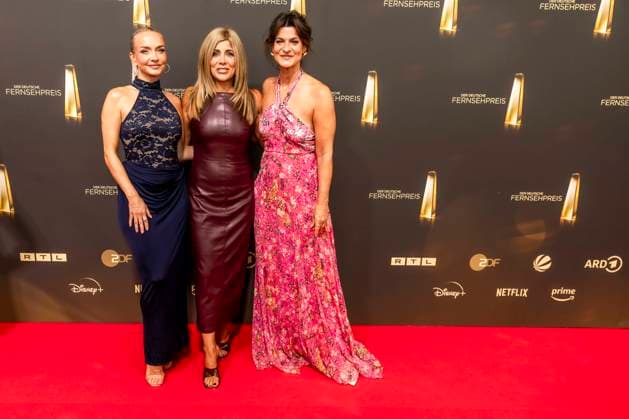 ABB TELEVISION AWARD Janin Ullmann, actress, Panagiota Petridou, host, Marlene Lufen as guests on the red carpet at the gala for the 2026 German Television Award ceremony at the Confex Center on September 9, 2026, in Cologne, North Rhine-Westphalia, Germany