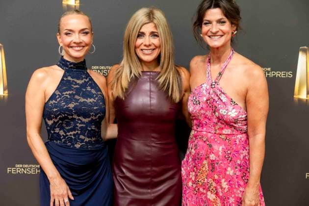 ABB TELEVISION AWARD Janin Ullmann, actress, Panagiota Petridou, host, Marlene Lufen as guests on the red carpet at the gala for the 2026 German Television Award ceremony at the Confex Center on September 9, 2026, in Cologne, North Rhine-Westphalia, Germany