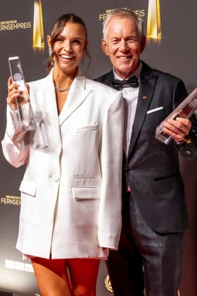 ABB TELEVISION AWARD Johannes B. Kerner and Laura Wontorra, winners of the Television Award, appeared on the red carpet at the gala for the 2026 German Television Award ceremony at the Confex Center on September 9, 2026, in Cologne, North Rhine-Westphalia, Germany