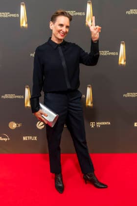 ABB TELEVISION AWARD: Okka Gundel, sports anchor, appears on the red carpet at the gala for the 2026 German Television Award ceremony at the Confex Center on September 9, 2026, in Cologne, North Rhine-Westphalia, Germany