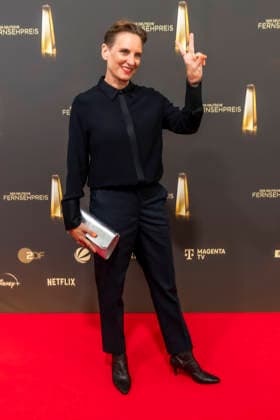 ABB TELEVISION AWARD: Okka Gundel, sports anchor, appears on the red carpet at the gala for the 2026 German Television Award ceremony at the Confex Center on September 9, 2026, in Cologne, North Rhine-Westphalia, Germany