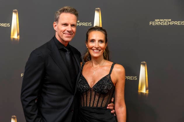 ABB TELEVISION AWARD: Roberta Bieling, accompanied by a male guest, walks the red carpet at the gala for the 2026 German Television Award ceremony at the Confex Center on September 9, 2026, in Cologne, North Rhine-Westphalia, Germany