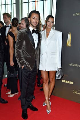 Riccardo Basile and Laura Wontorra at the German Television Awards ceremony at the Confex Center in Cologne on September 9, 2026