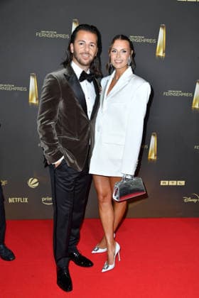 Riccardo Basile and Laura Wontorra at the German Television Awards ceremony at the Confex Center in Cologne on September 9, 2026