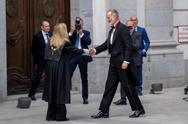 The King presides over the solemn opening ceremony of the 2026–2027 judicial year. King Felipe VI and the President of the Supreme Court and of the General Council of the Judiciary, Isabel Perelló, upon their arrival at the solemn opening ceremony of the 2026–2027 judicial year, at the Palace of Justice, on September 10, 2026, in Madrid, Spain. During the ceremony, the annual reports of the Judiciary and the Public Prosecutor’s Office are presented, prior to the formal declaration opening the judicial year. SEPTEMBER 10, 2026 Madrid, Spain Copyright: xAlbertoxOrtegax 7762358