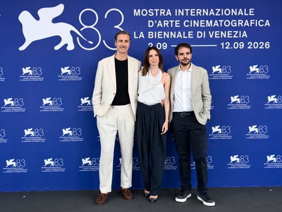 IPA88350412 - Venice, 83rd Venice International Film Festival 2026 - Day 9. Photocall for the TV series Peccato. Pictured: Giulio Somazzi, Emanuela Fanelli, Valerio Vestoso  Copyright: xAlbertoxTerenghix xPoolxPhotoxEventsx08x IPA88350412
