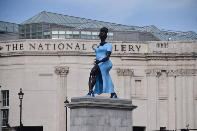 New Fourth Plinth Sculpture in Trafalgar Square in London, UK - 10 Sep 2026 The new Fourth Plinth sculpture entitled Lady In Blue by artist Tschabalala Self is unveiled in Trafalgar Square. The sculpture is the 16th Fourth Plinth commission to date. London United Kingdom Copyright: xVukxValcicx xSOPAxImagesx Vuk-Valcic-1448420
