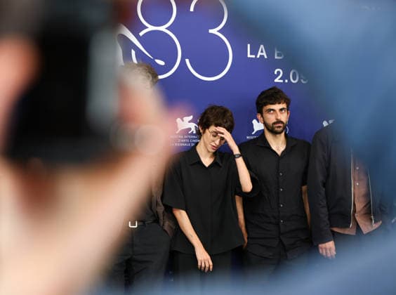 September 10, 2026, Venice Lido, Veneto, Italy: RACHEL SZOR and YUVAL ABRAHAM during the Naza photocall at the 83rd Venice Film Festival at Sala Grande in Venice Lido, Italy. Venice Lido Italy  - ZUMAc179 20260910_zep_c179_013 Copyright: xMickaelxChavetx